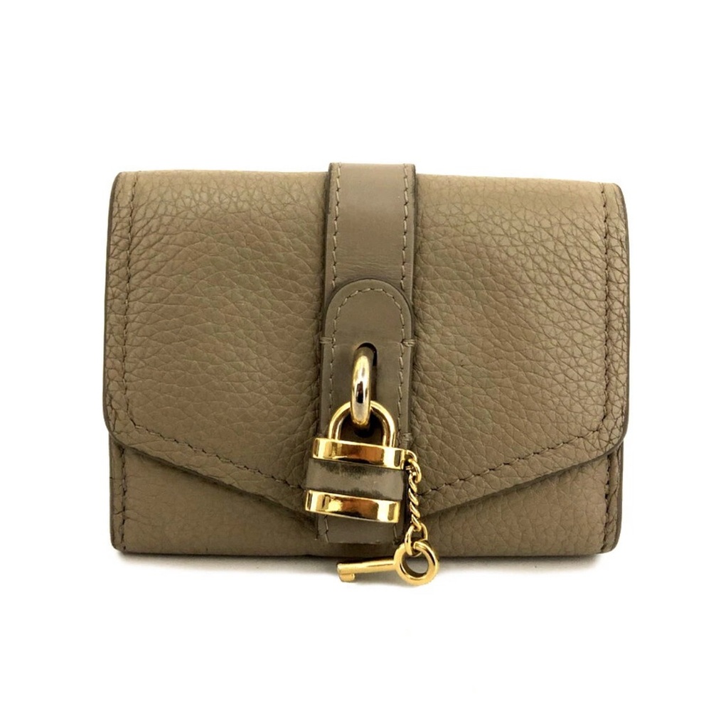 🔥Chloe🔥 Paddington 🔒 Taupe Pebble Leather Wallet - Picture 2 of 10